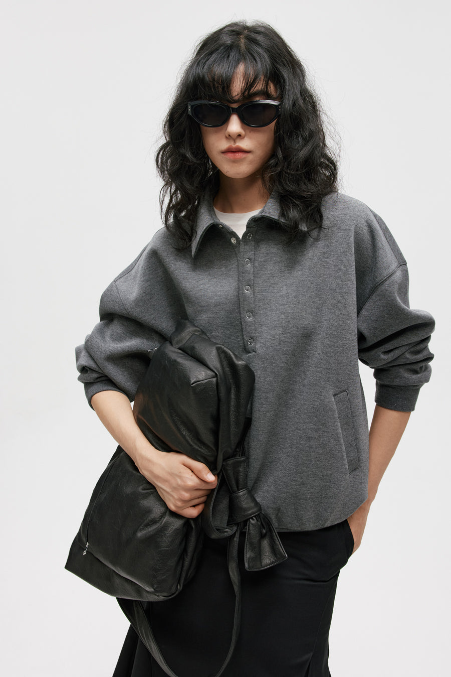 Lapel Air Layer Sweatshirt