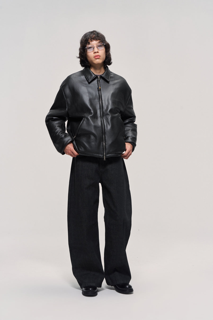 Thick leather jacket