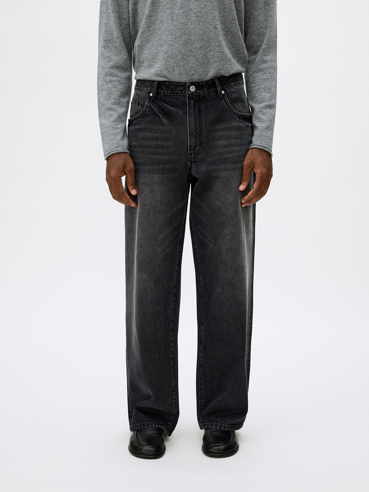 Wash-processed Straight-Leg Jeans