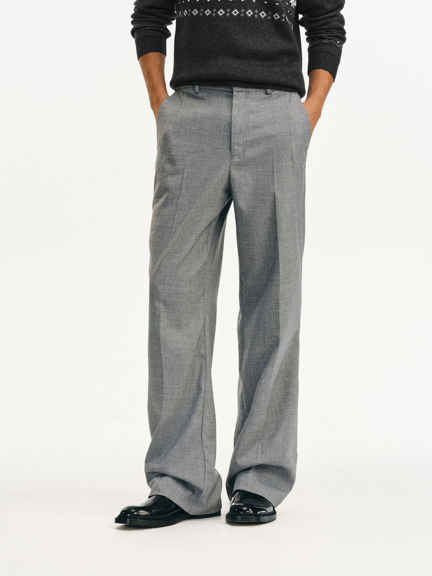 Wrinkle-Resistant Wool Casual Pants