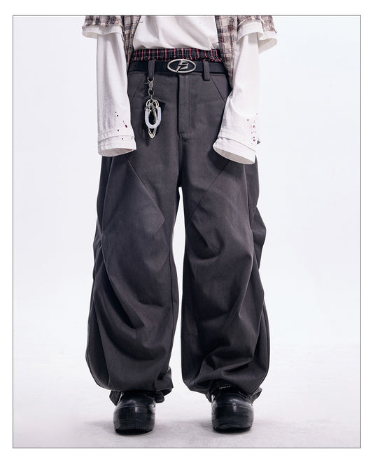 Diamond Pleats Casual Pants