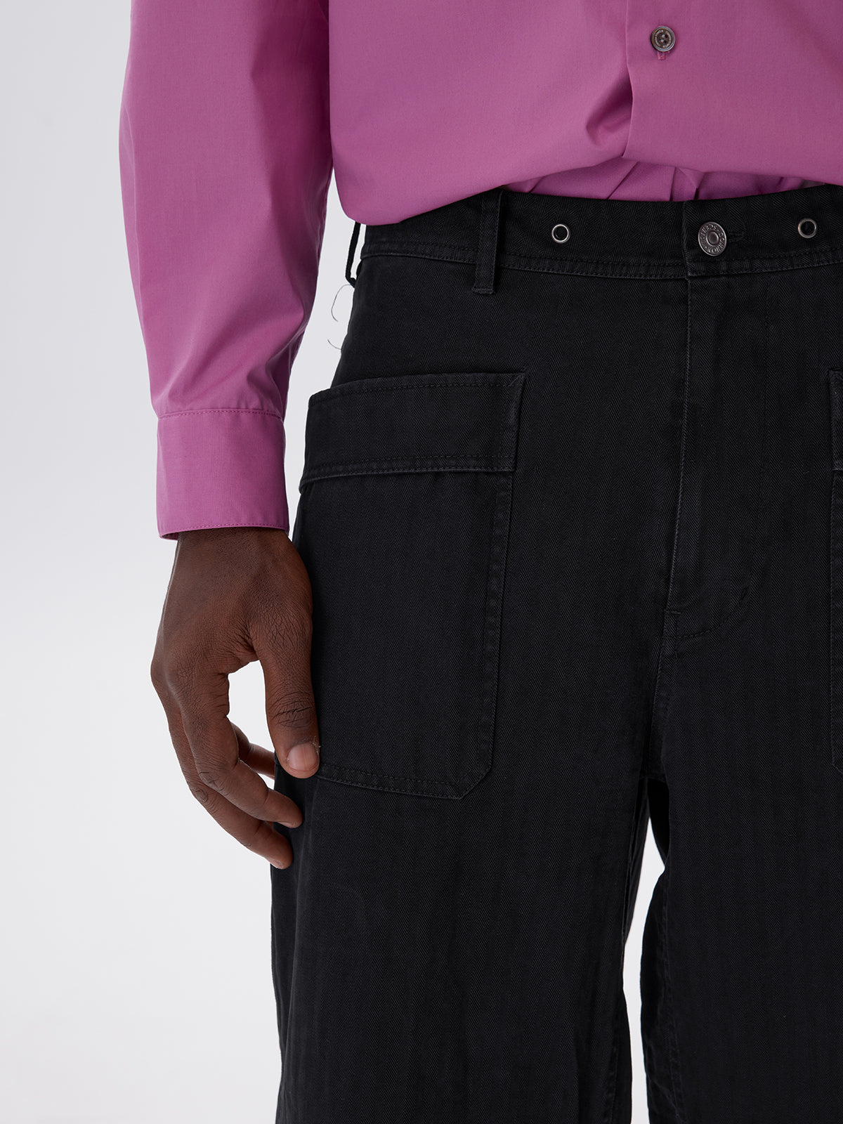 Casual pants with patch pockets