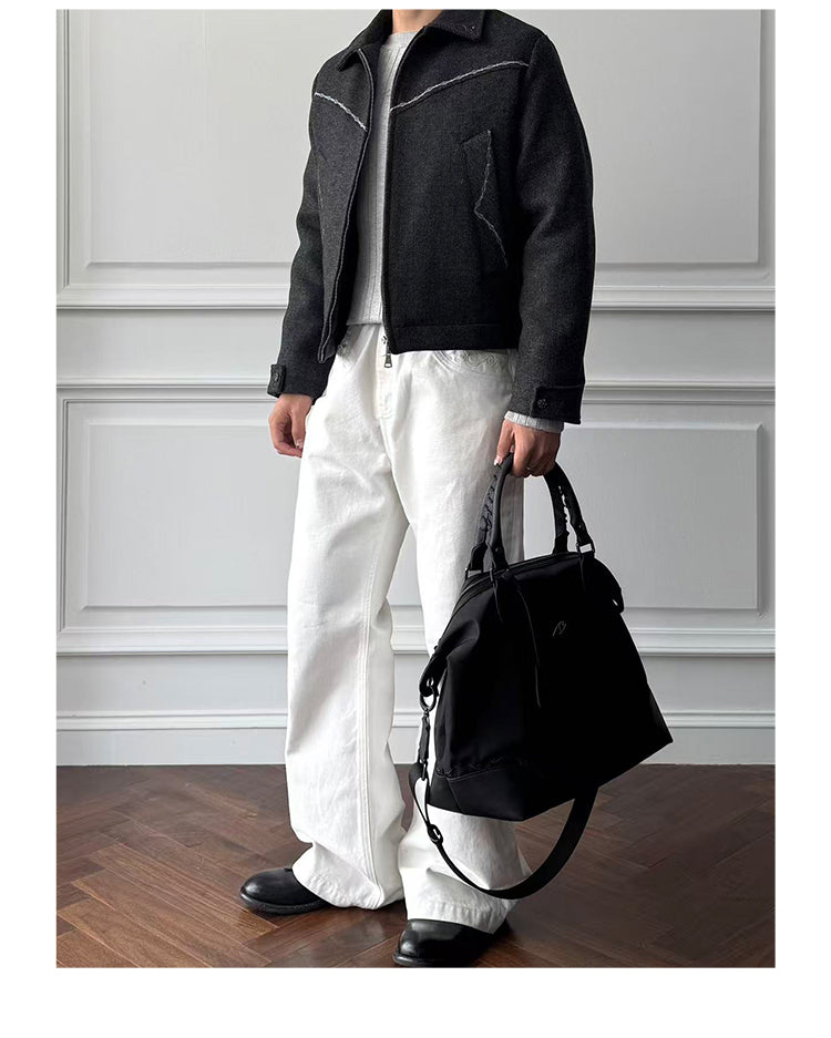 Short Style Wool Blend Jacket