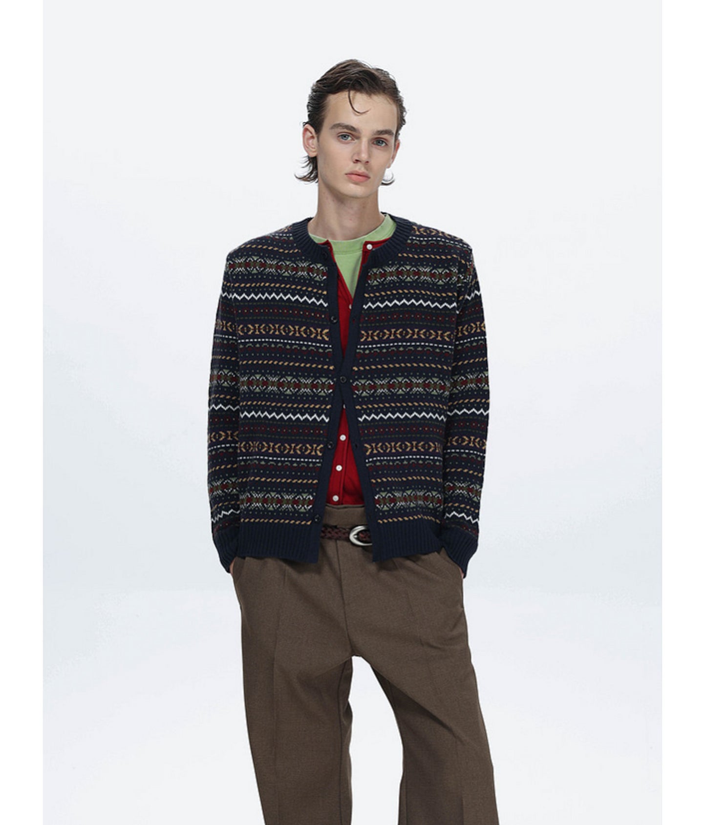 Short-Length Waist-Cinched Cardigan