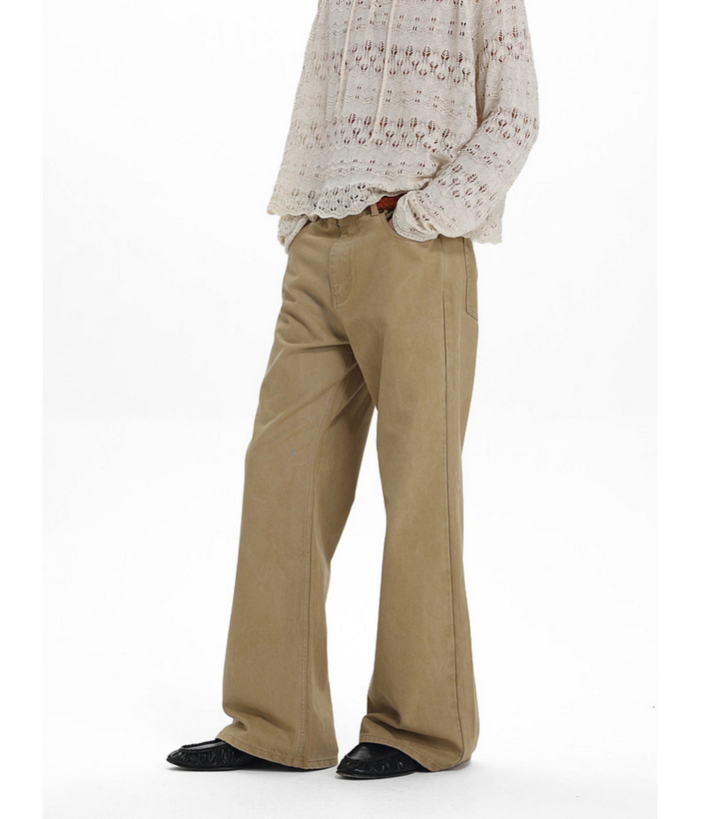 Low-Waist Straight-Leg Casual Pants