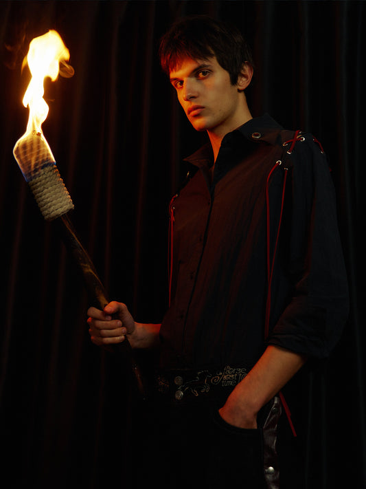 Retro Style Shirring Shirt