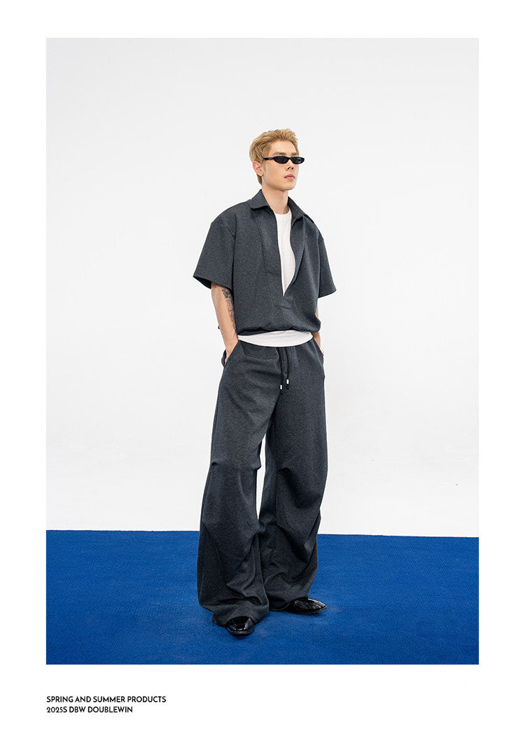Casual Sweatpants with 3D-Structured Pleats