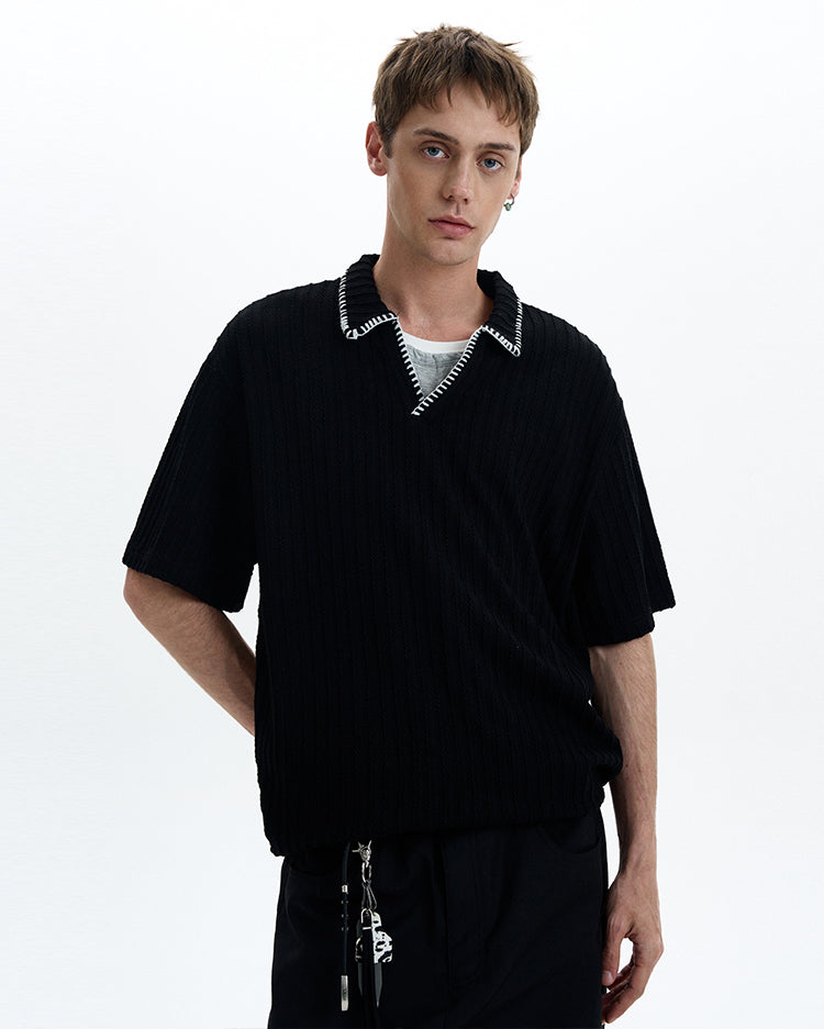 Loose-fitting casual knit shirt