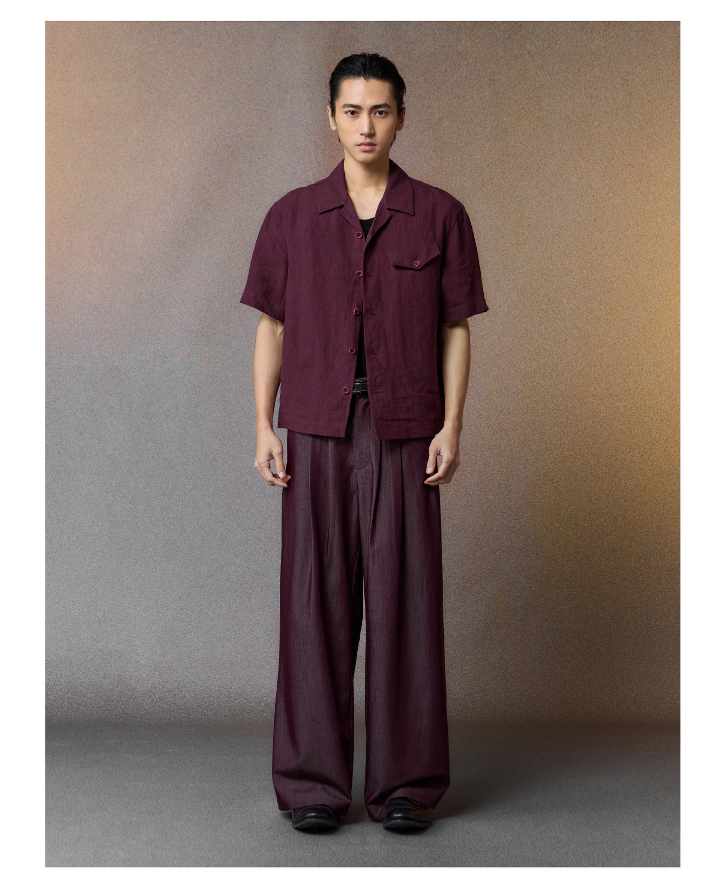 Irregular Silhouette Cuban Collar Shirt