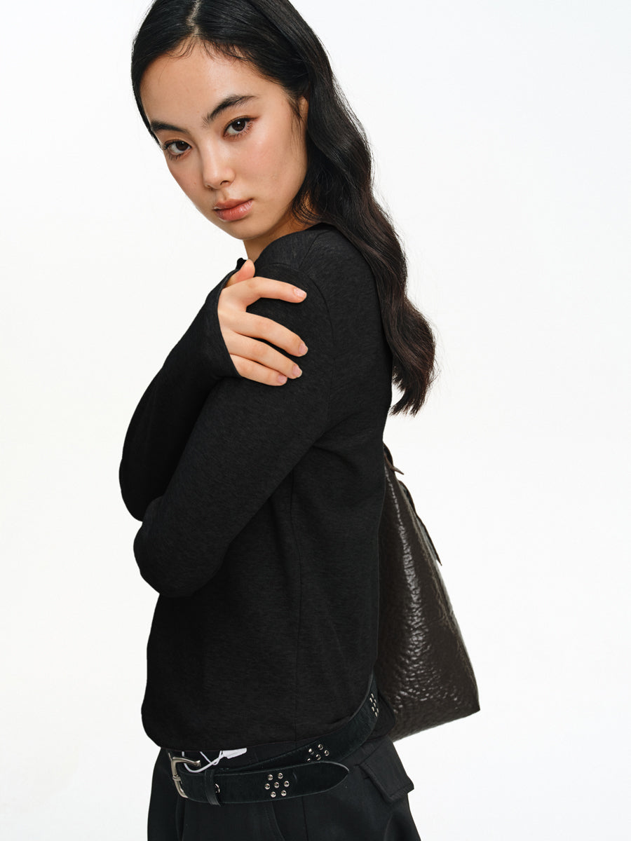 Straight Shoulder Slim Shirt