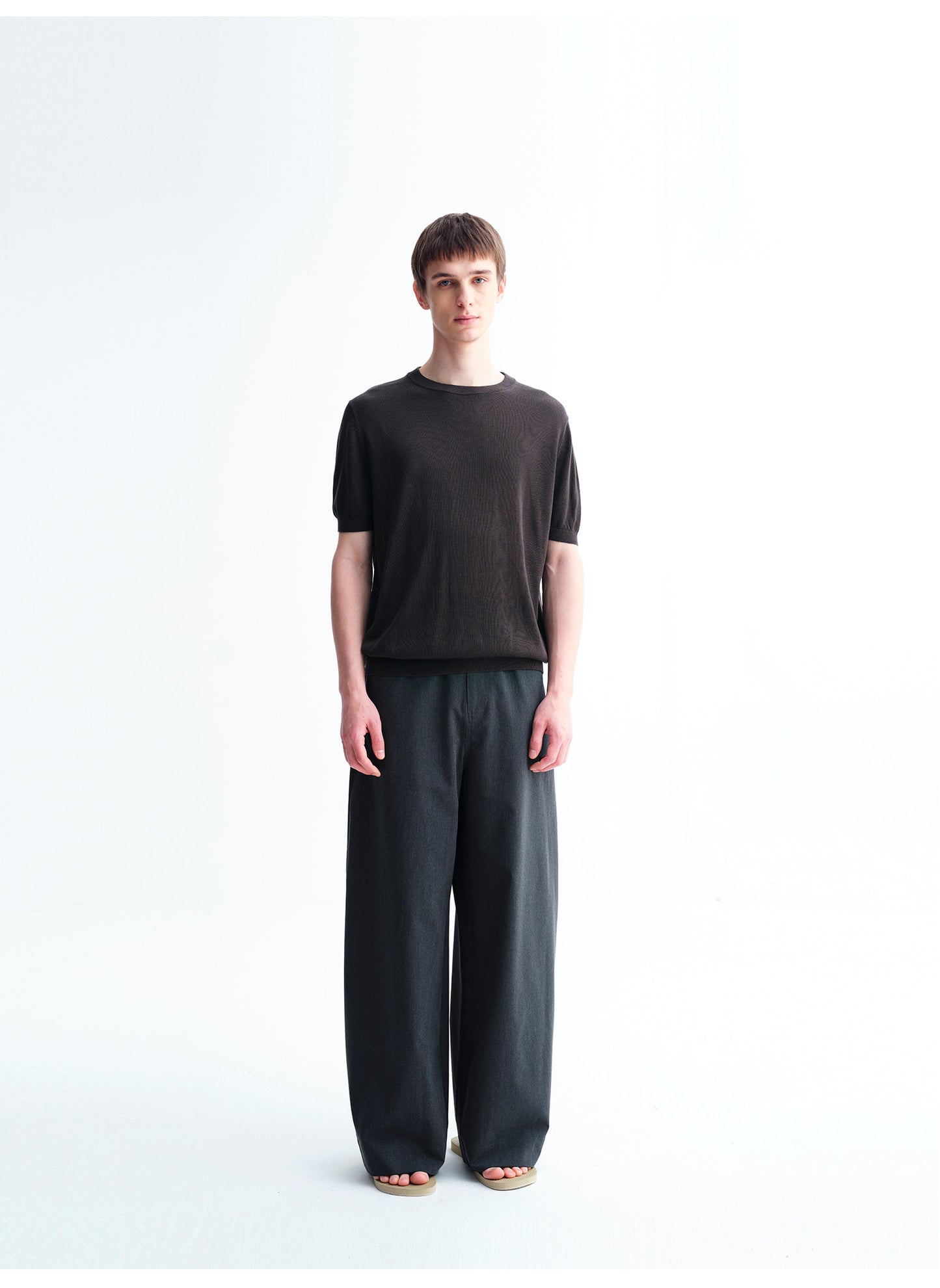 Double-Button Wide-Leg Pants