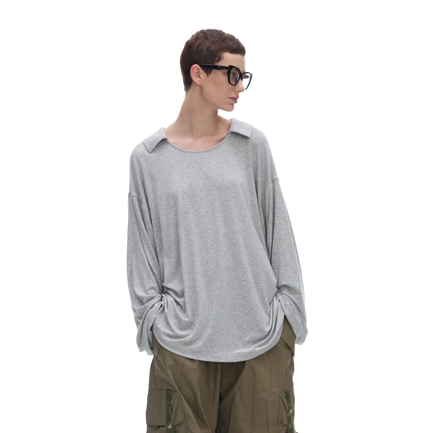 Lapel Loose Sweatshirt