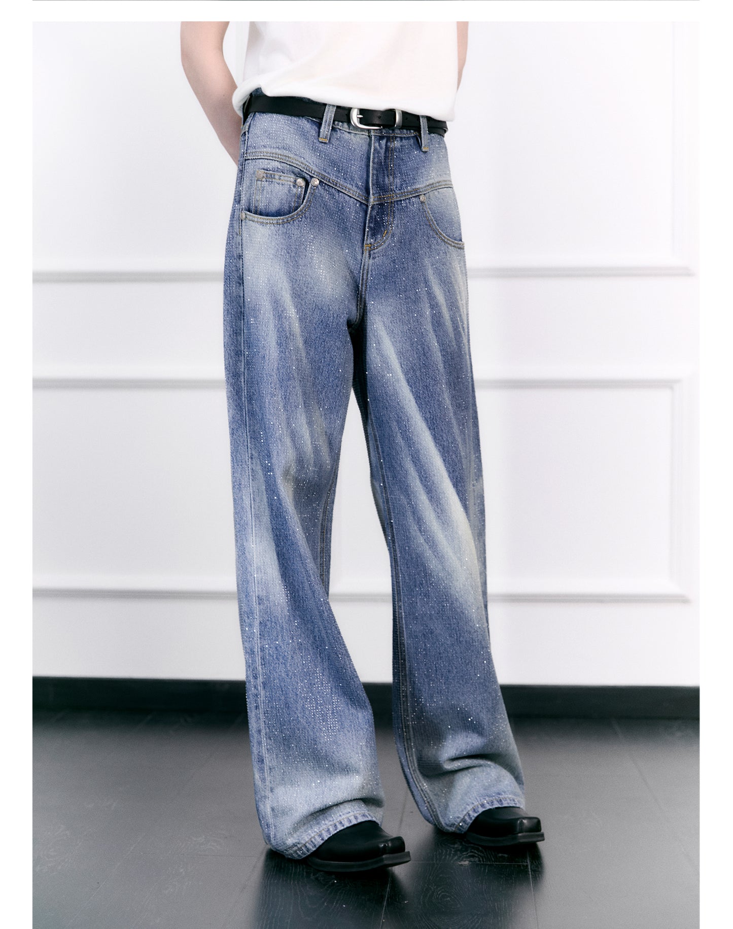 Wash-processed blue jeans