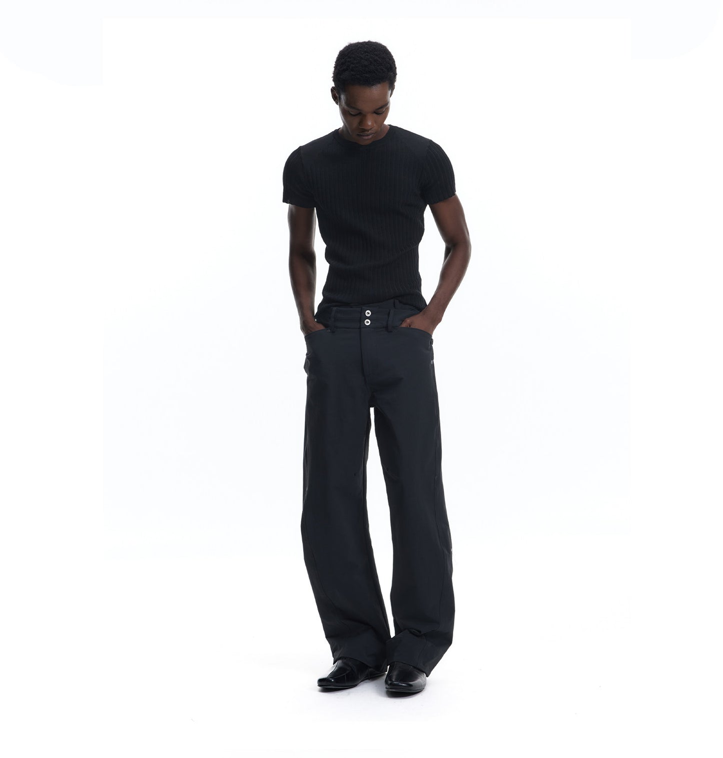 Multi-Structure Nylon Casual Pants