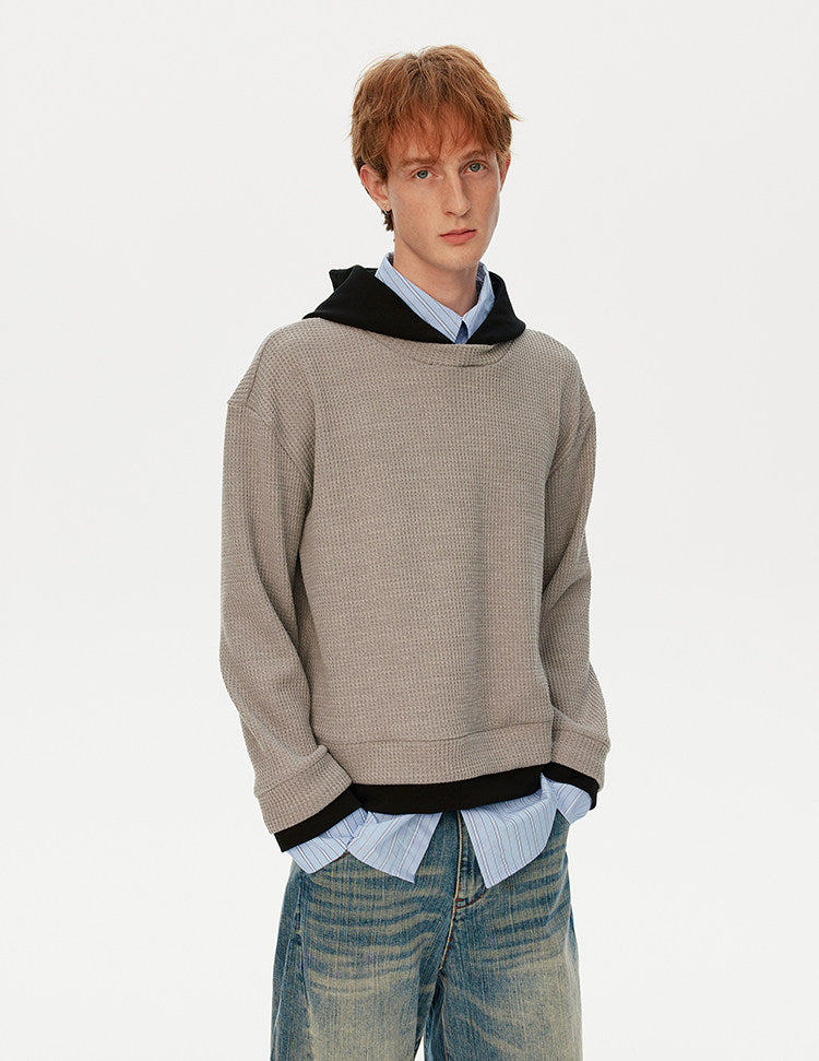 후드 와플 셔츠 3종 세트