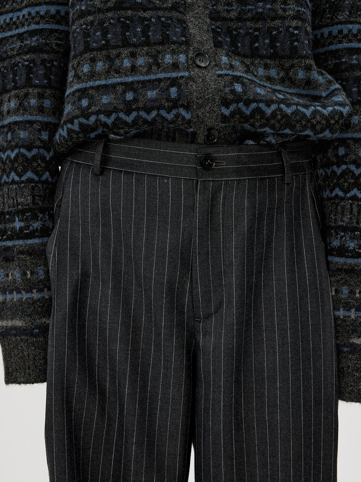 Straight-Leg Pleated Casual Pants