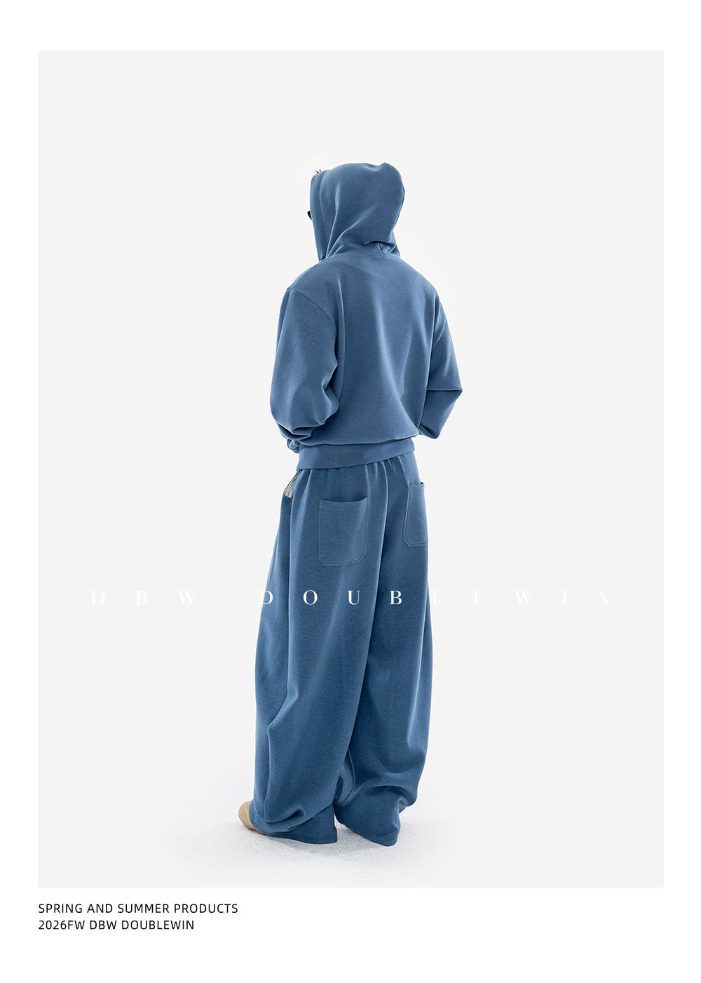 Hooded Sweatshirt Set with Shoulder Pads
