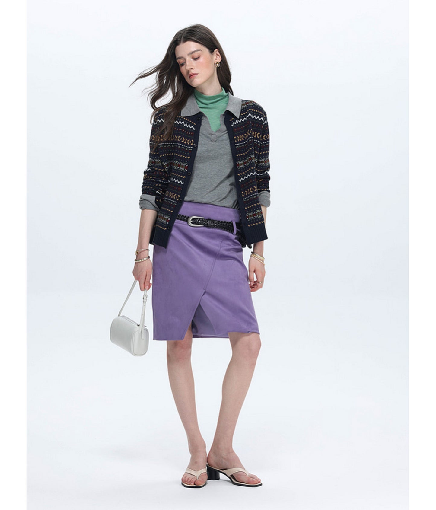 Short-Length Waist-Cinched Cardigan