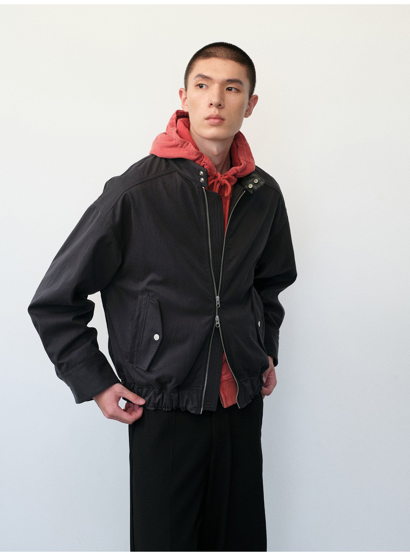 Cotton-Blend Harrington Jacket