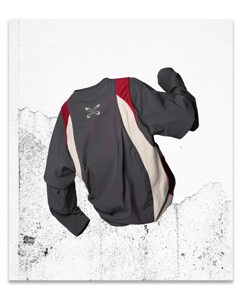 Nylon Contrast Collar T-Shirt