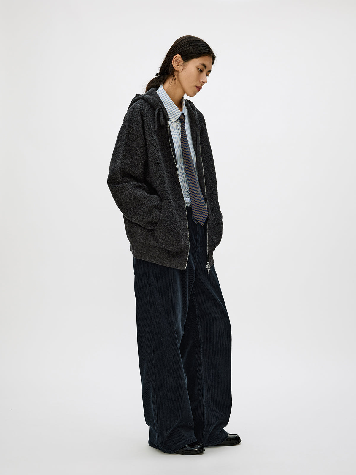 Zip-Up Hooded Cardigan