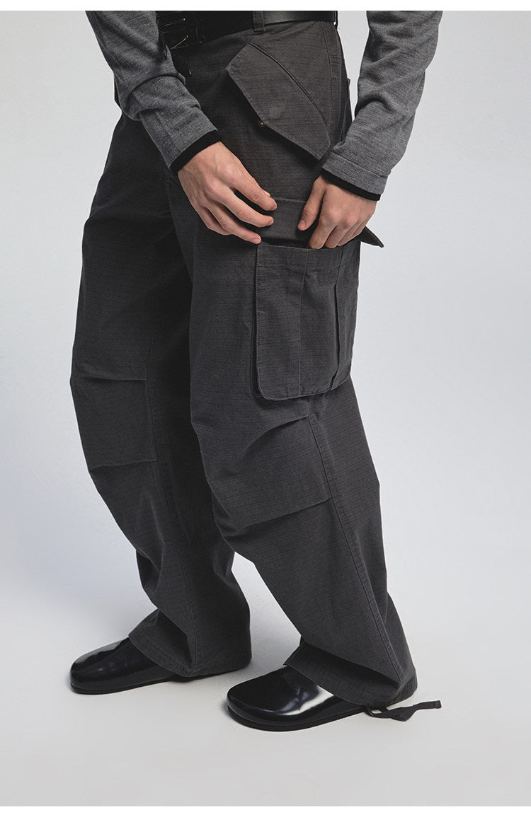 Canvas Distressed Casual Pants