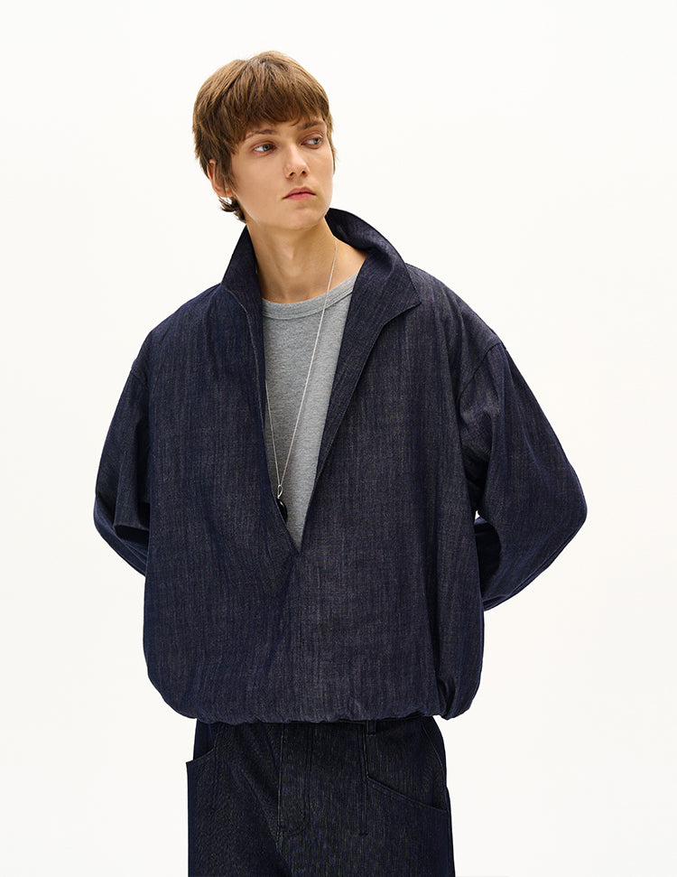 Denim-Look Two-Piece Shirt