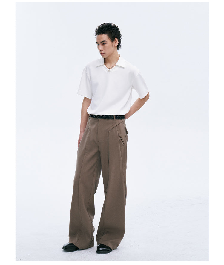 Wool blend casual pants