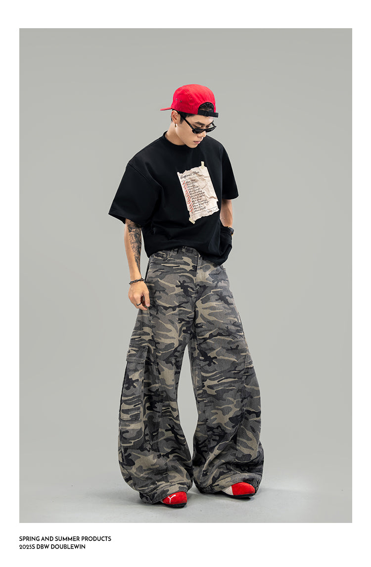 Damage Print Cotton T-Shirt