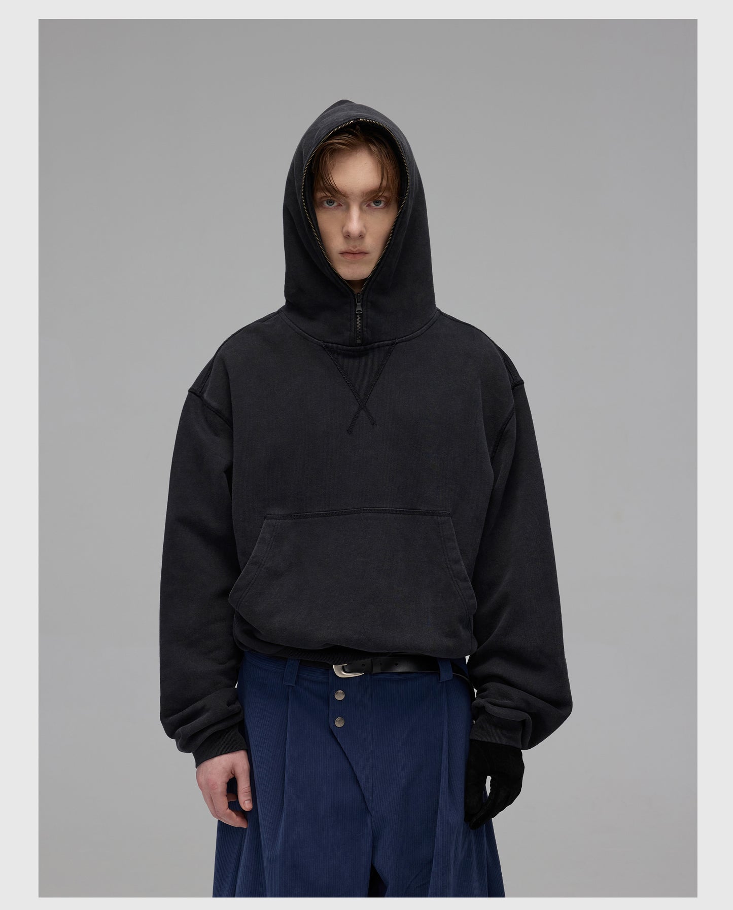 Short Loose Hooded Sweatshirt