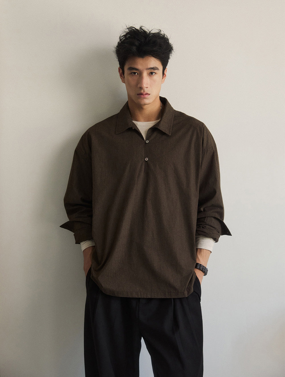 Half-Open Pullover Shirt