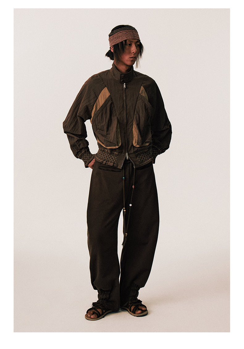 Pleated Gathered Nylon Jacket