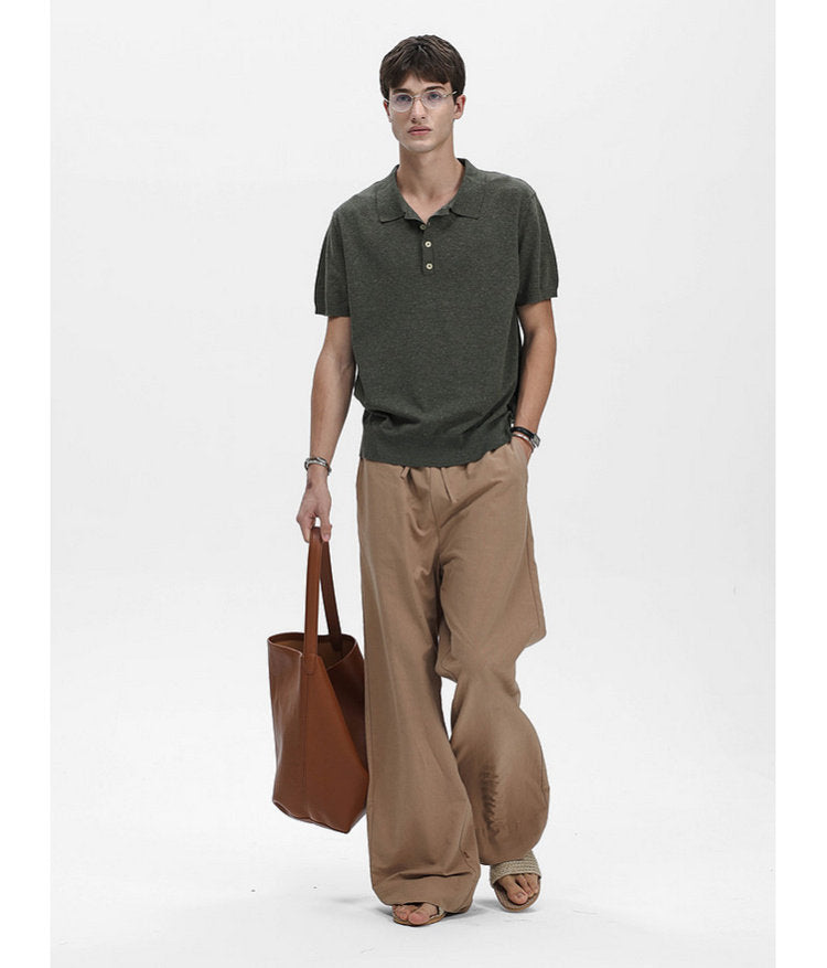 Simple Knit Polo Shirt