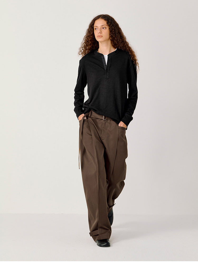 Loose-fit Casual Pants with Elastic Waistband
