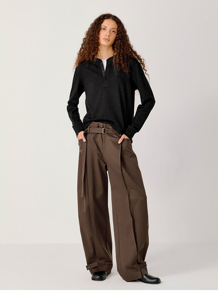 Loose-fit Casual Pants with Elastic Waistband