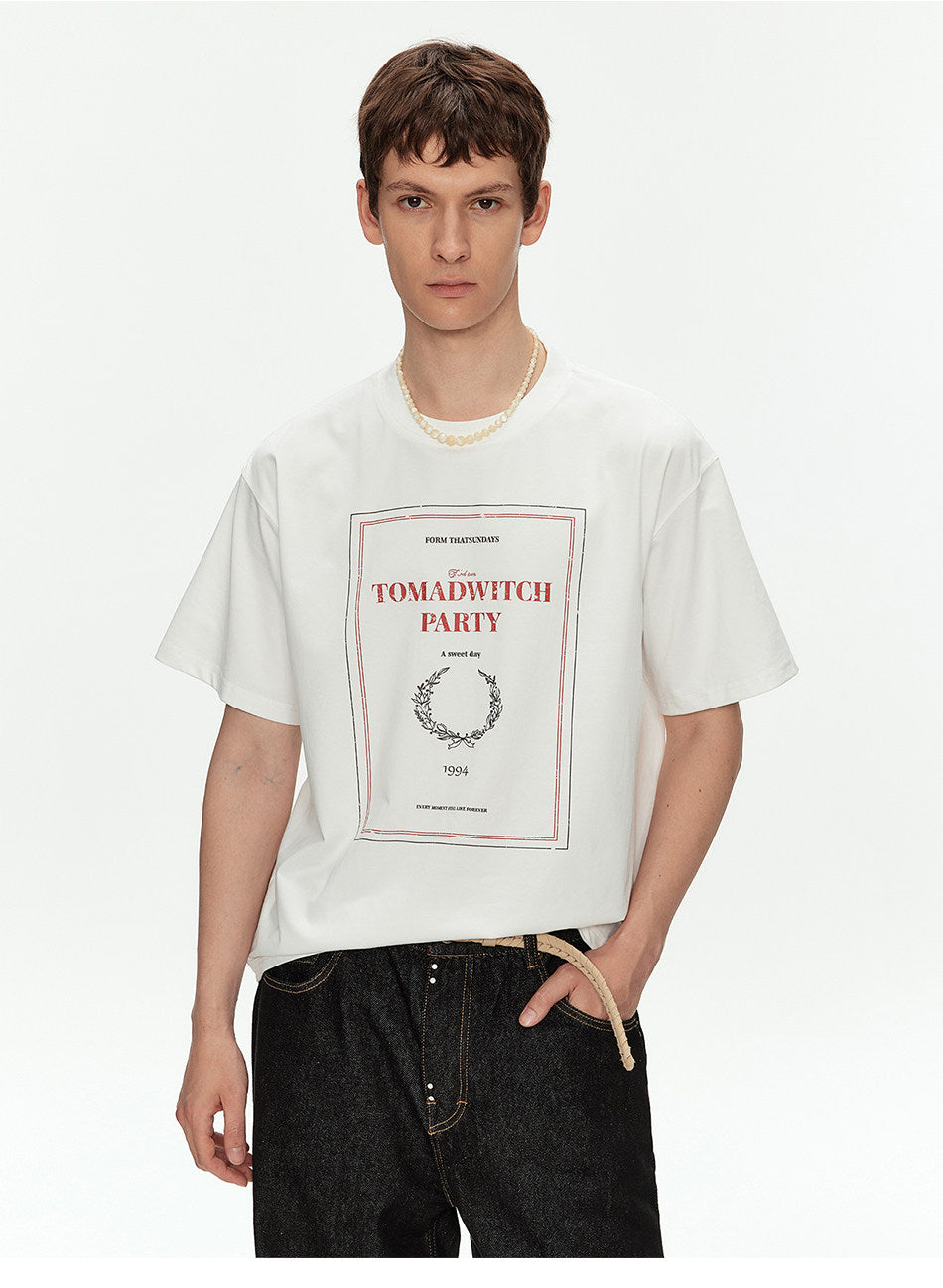 Printed Loose-Fit Drop-Shoulder T-Shirt