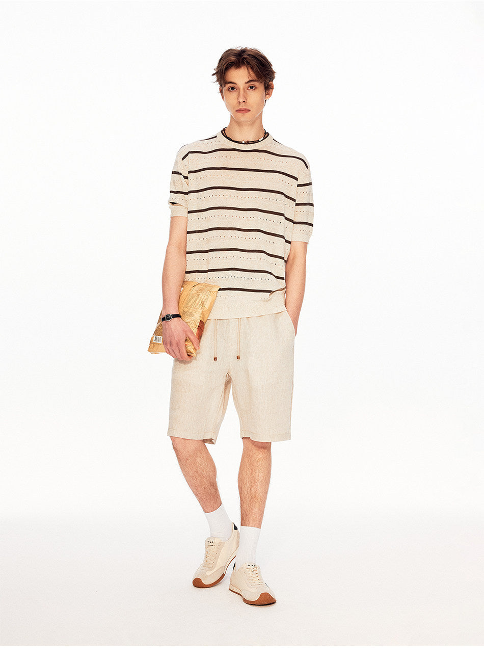 Unisex Vintage-Style Mesh-Striped Knit