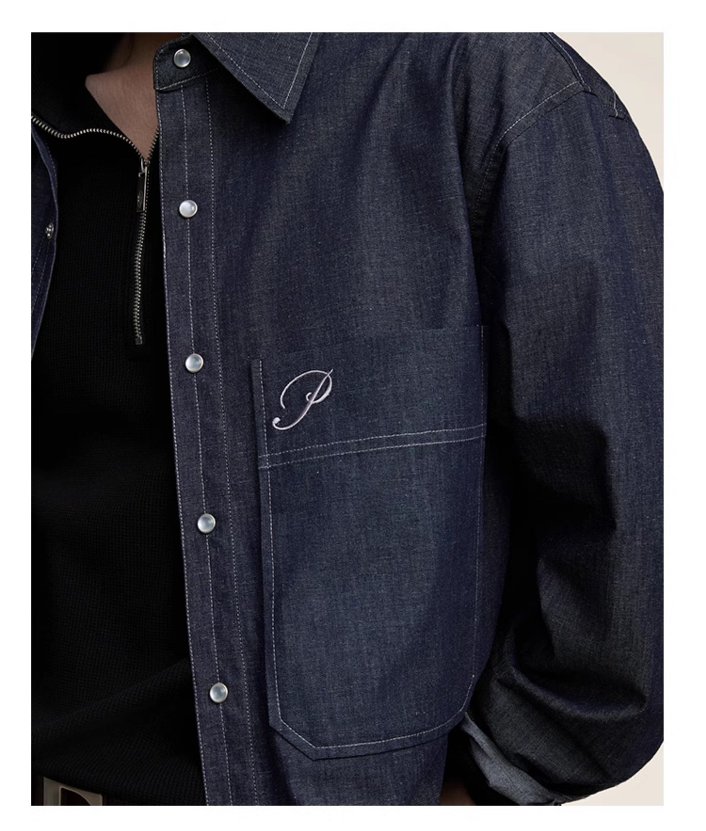 Retro Double Pocket Denim Shirt