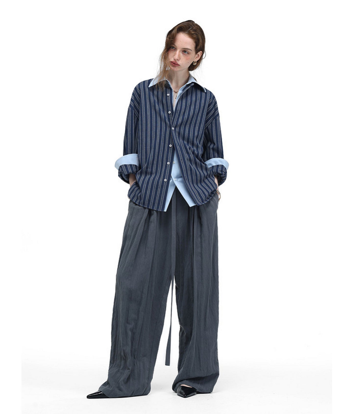 Color-Block Striped Jacquard Shirt