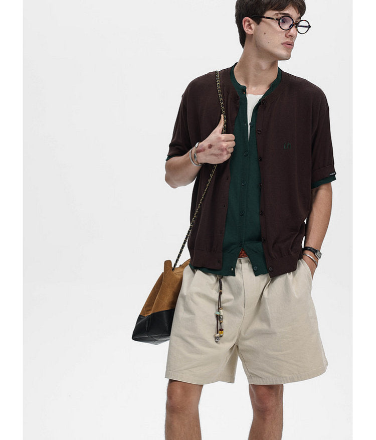 Faux Two-Piece Knit Cardigan