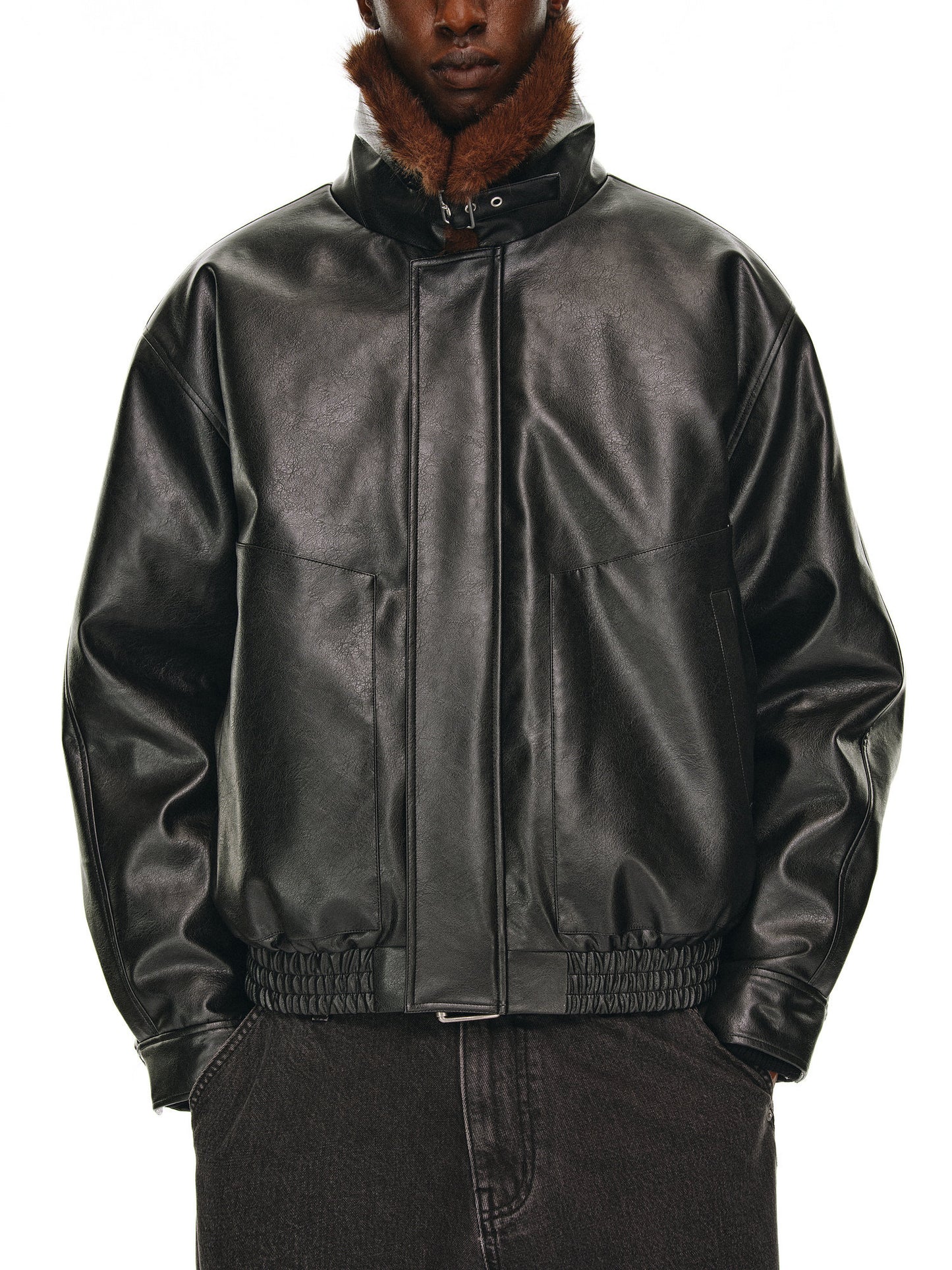 Eco-Friendly Fur Collar Jacket