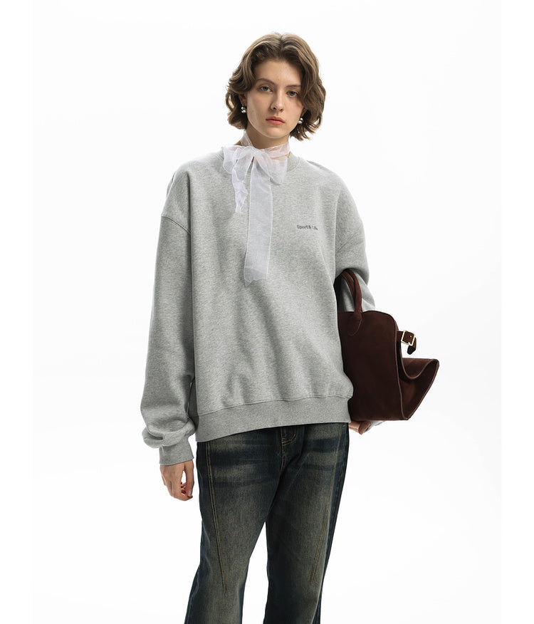 Embroidered Round Neck Sweatshirt