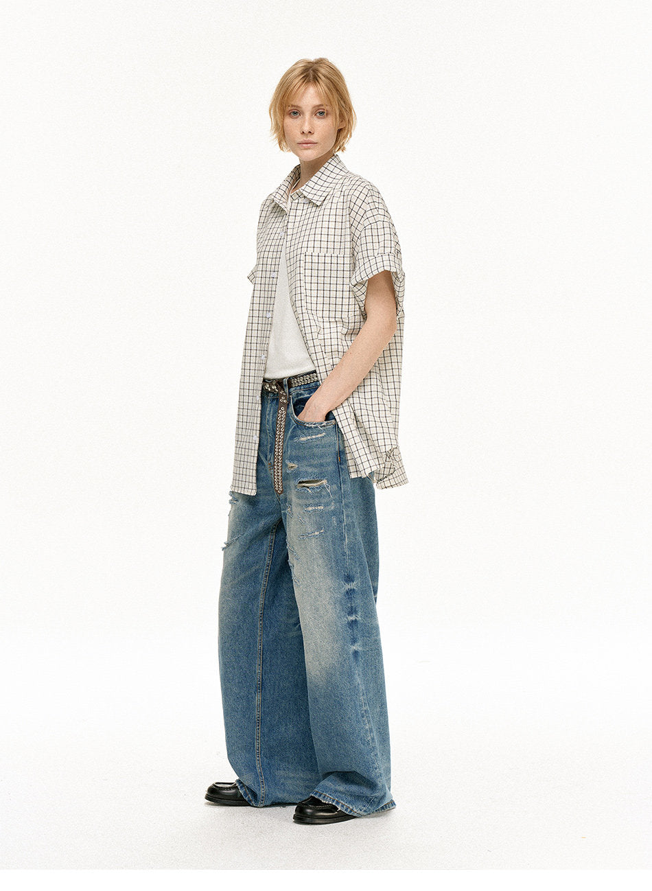 Oversized Retro Check Shirt
