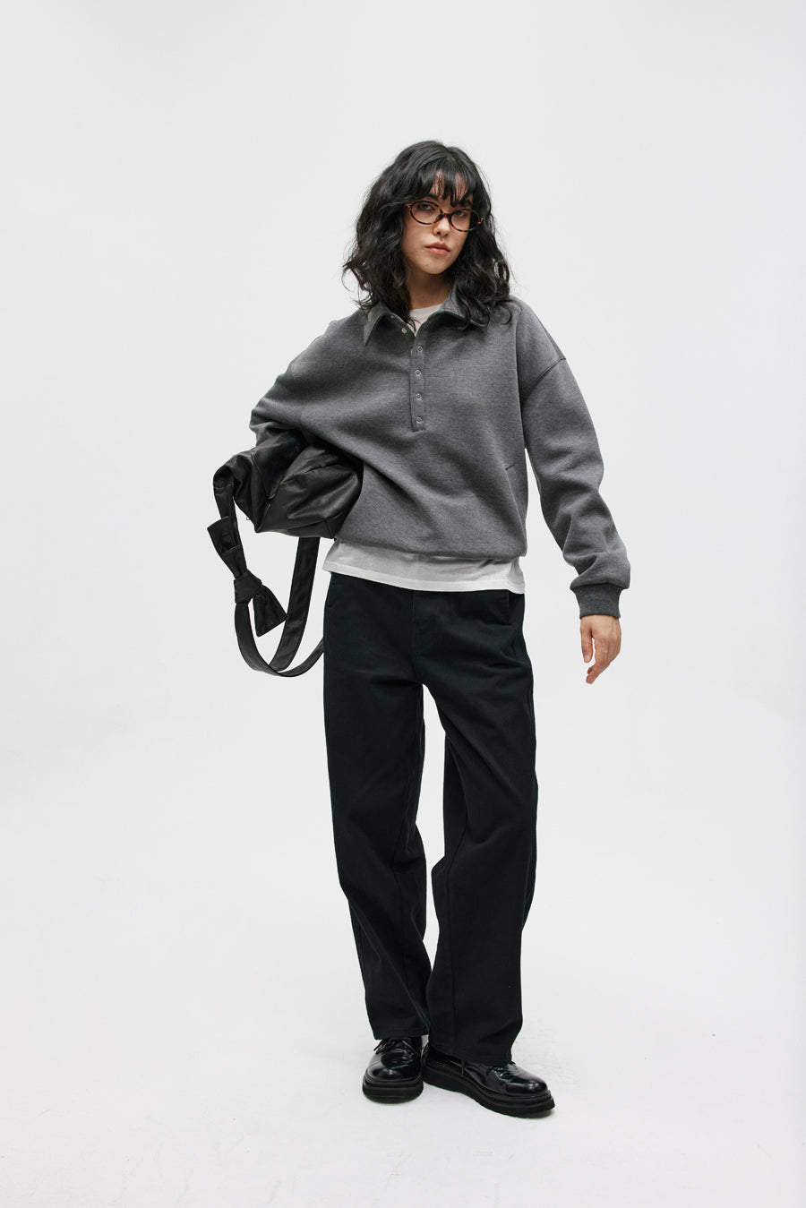 Lapel Air Layer Sweatshirt