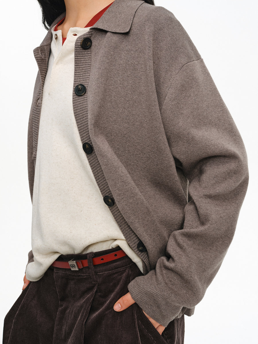 버튼 다운 카디건