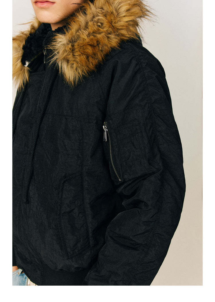 Hooded quilted jacket