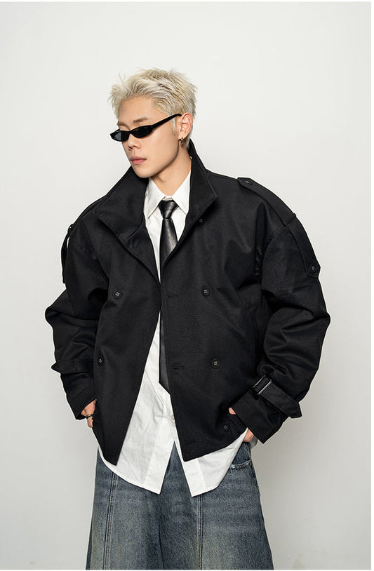 Stand Collar Wide Quilted Jacket