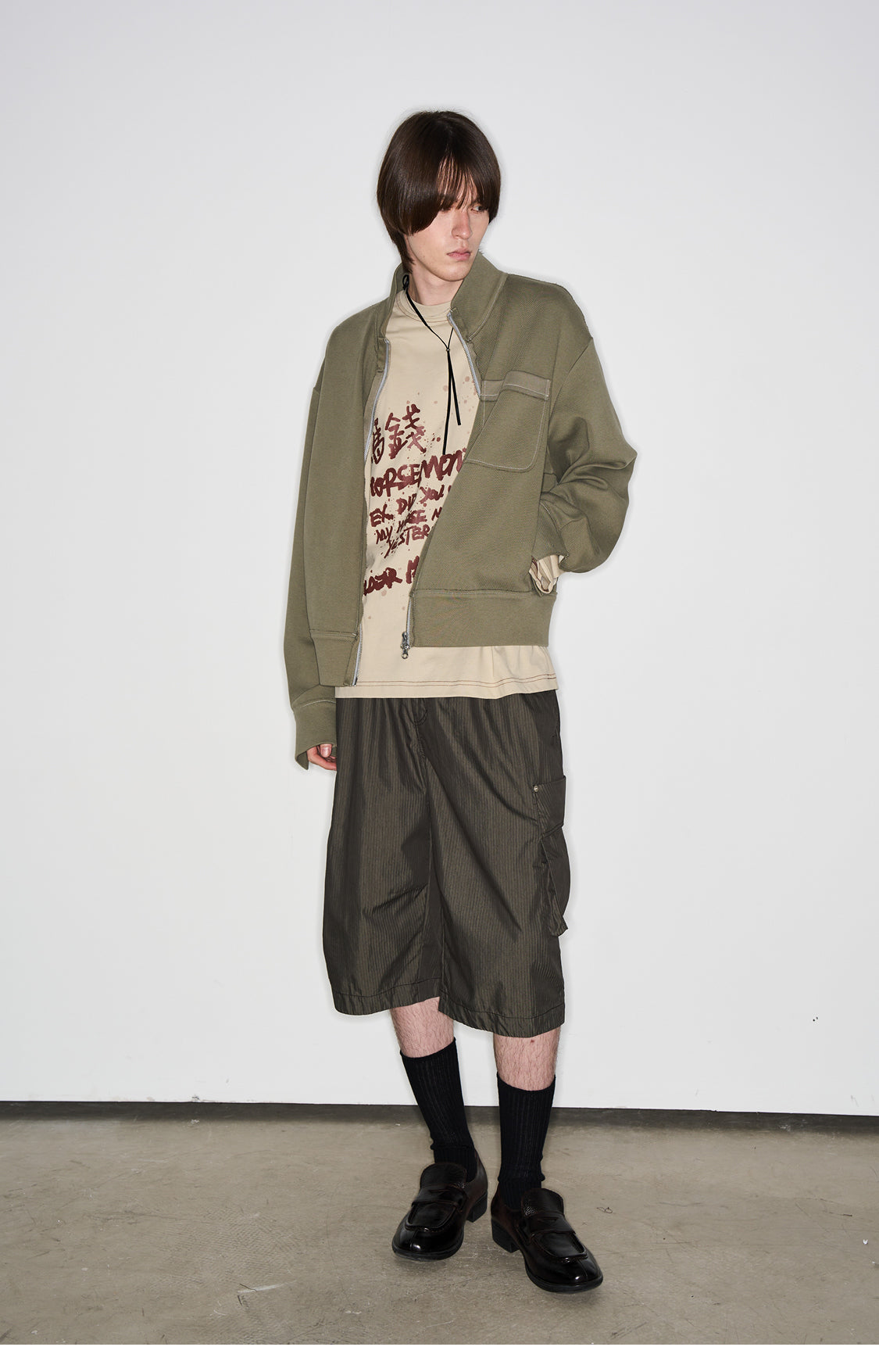 Herringbone Pattern Workwear Shorts