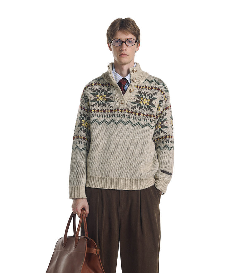 Wool Blend Color Block Sweater