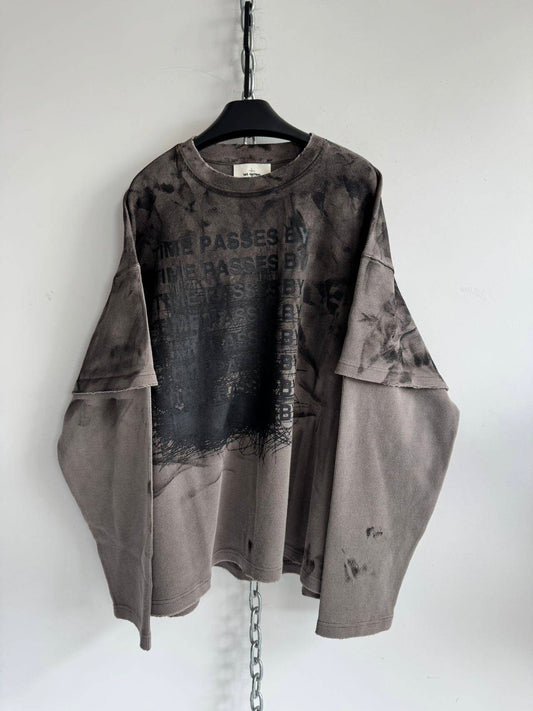 Faux Two-Piece Waffle Wool T-Shirt